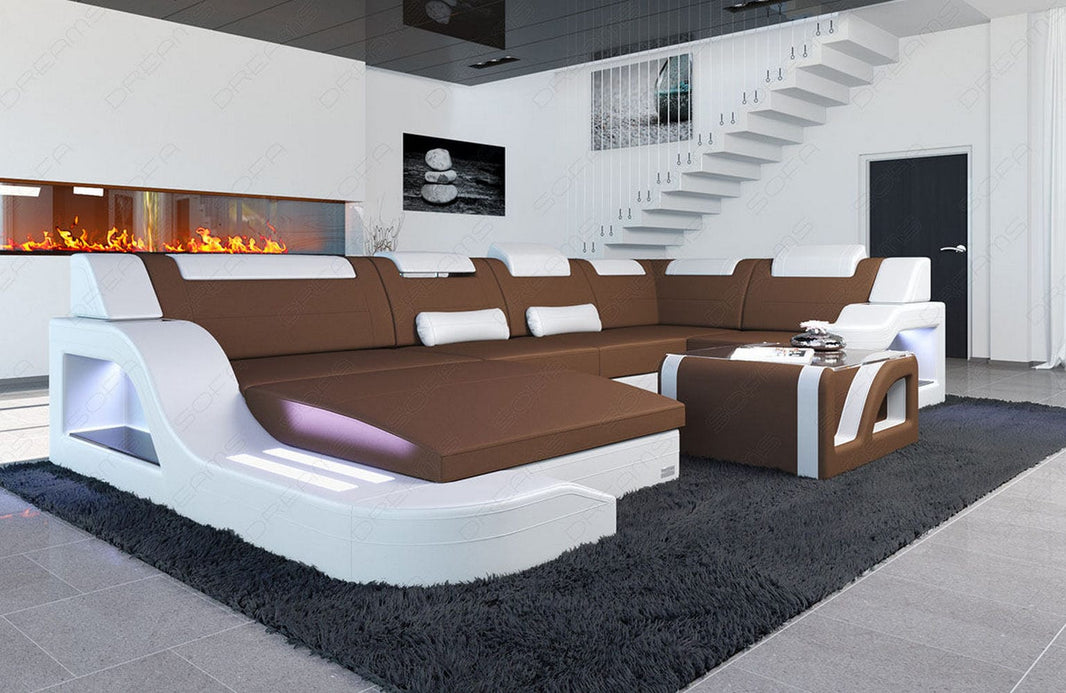 Stoff Wohnlandschaft Palermo U-Form
