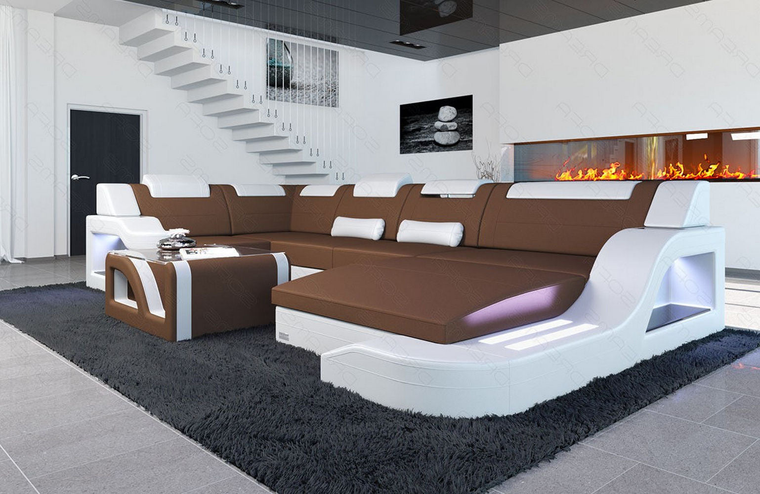 New Look Stoff-Wohnlandschaft Palermo LED