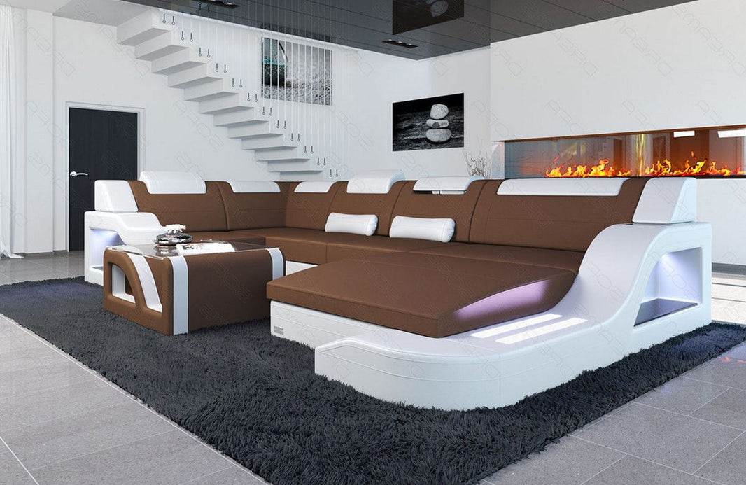 Stoff Wohnlandschaft Palermo U-Form