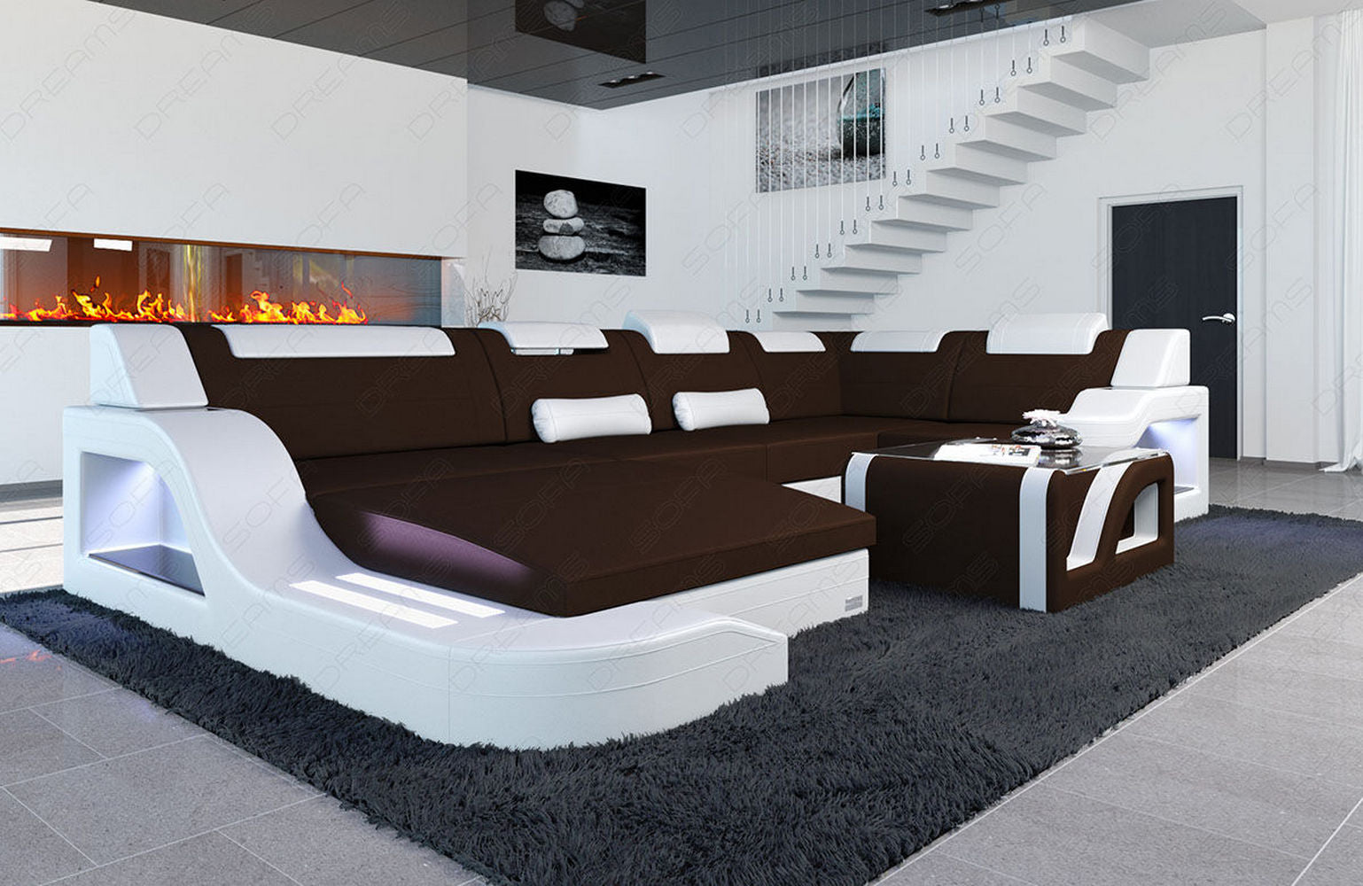 New Look Stoff-Wohnlandschaft Palermo LED