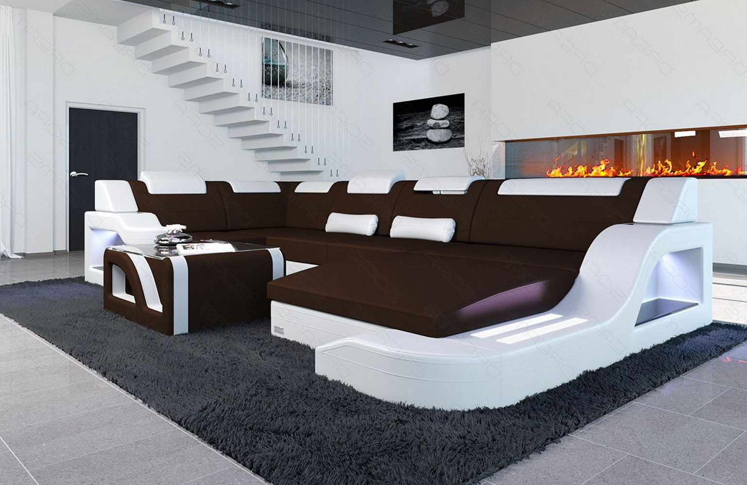 New Look Stoff-Wohnlandschaft Palermo LED