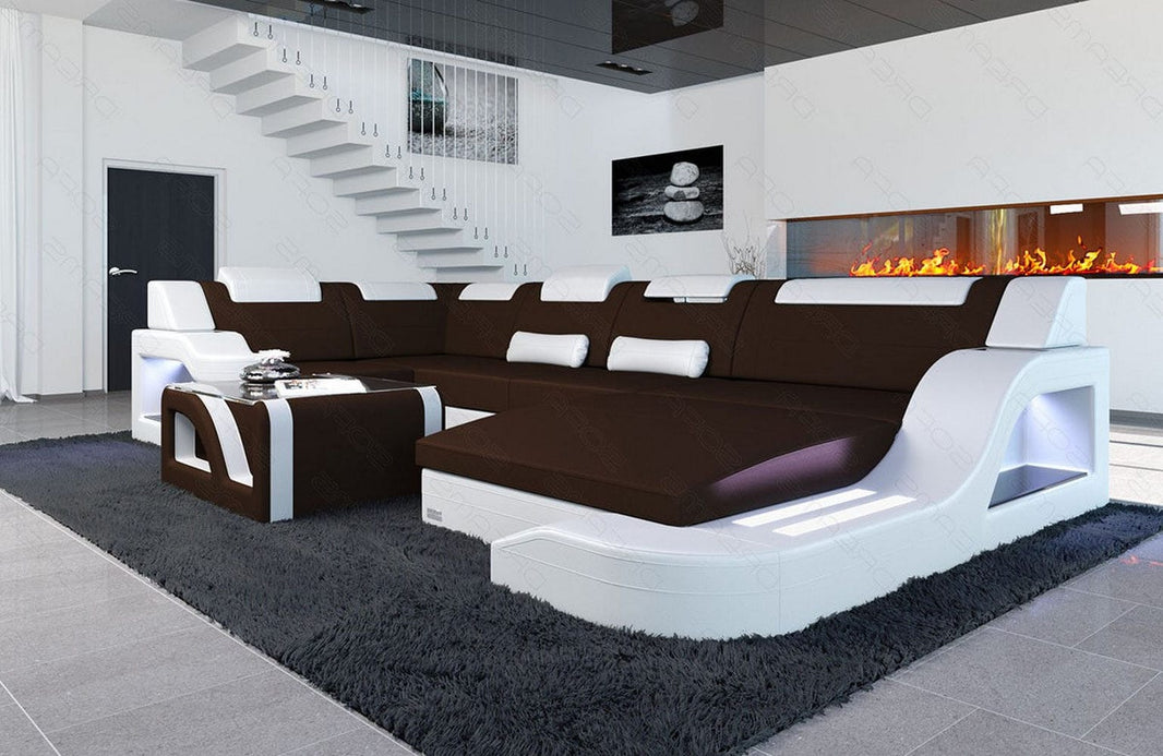 Stoff Wohnlandschaft Palermo U-Form