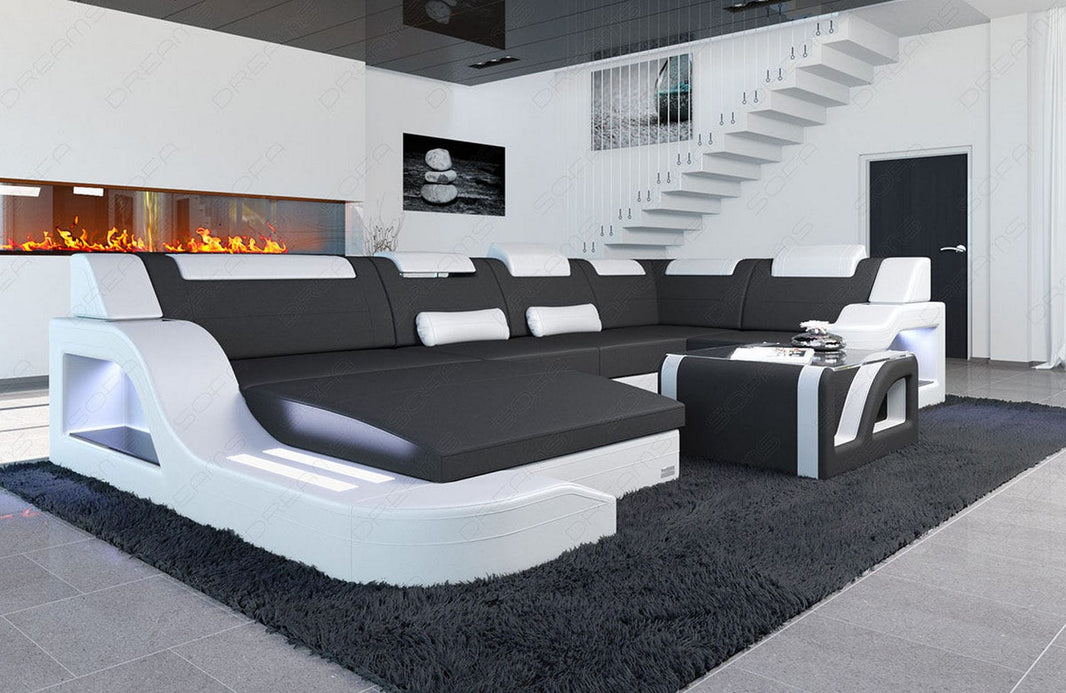 Stoff Wohnlandschaft Palermo U-Form