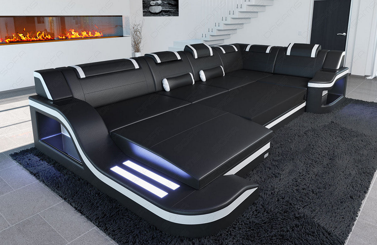 New Look Stoff-Wohnlandschaft Palermo LED