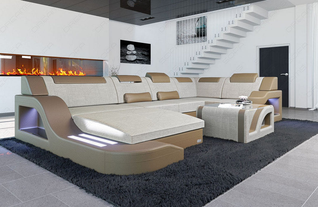 Stoff Wohnlandschaft Palermo U-Form