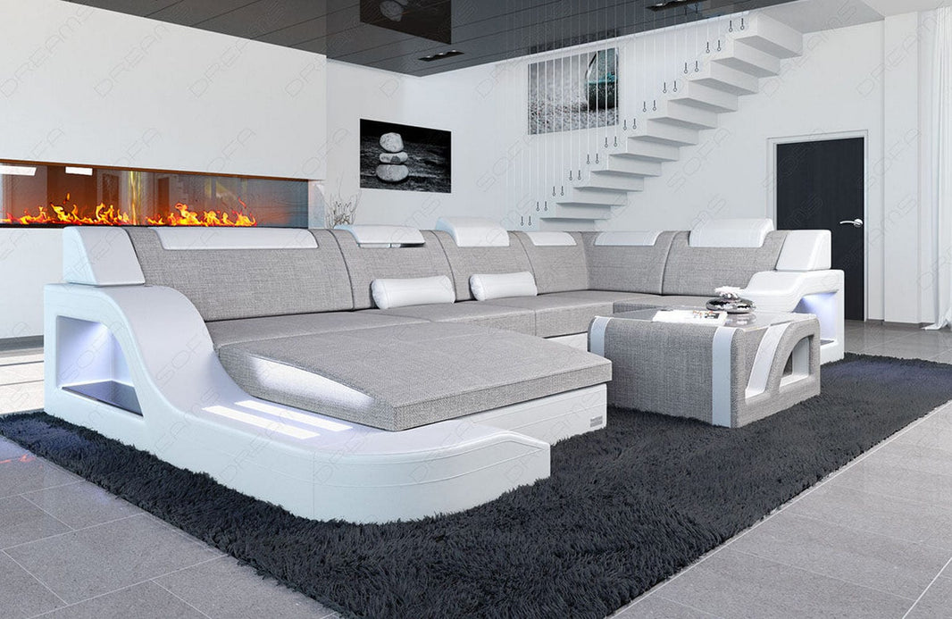 Stoff Wohnlandschaft Palermo U-Form