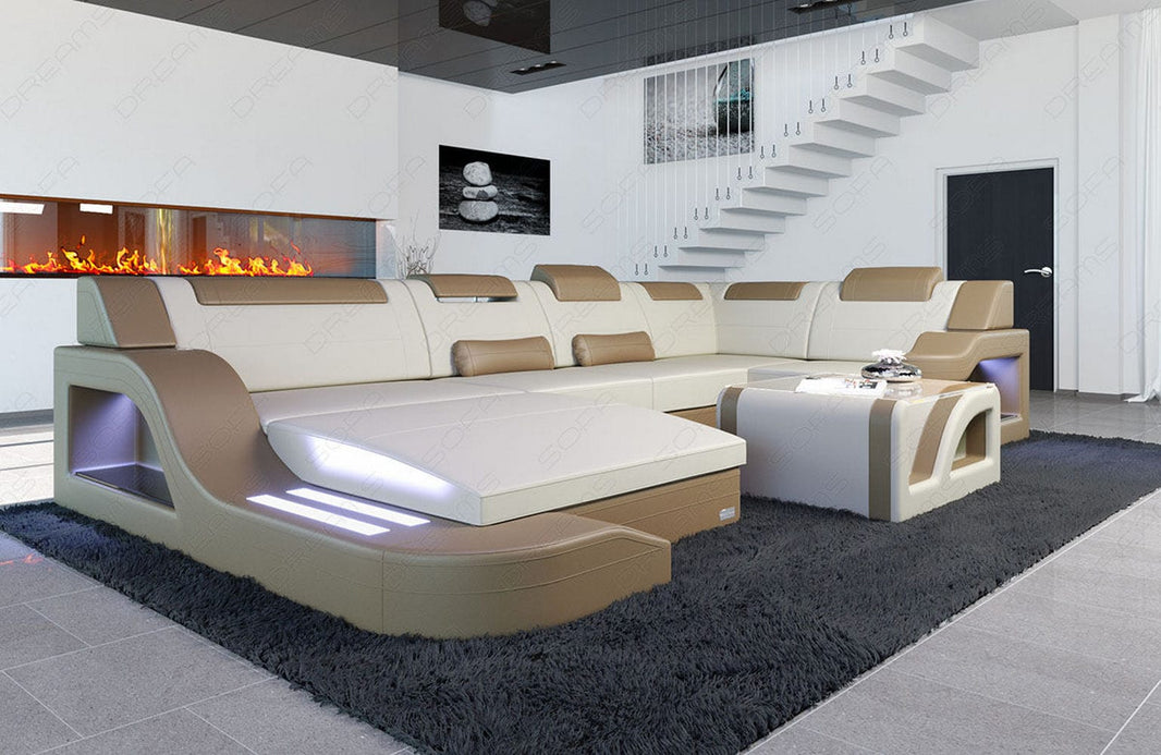 Stoff Wohnlandschaft Palermo U-Form