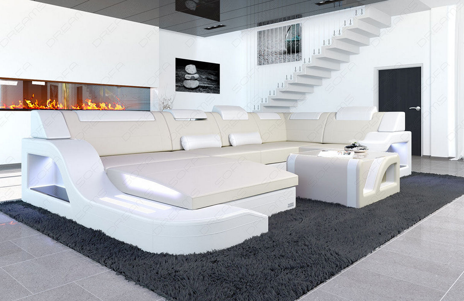 New Look Stoff-Wohnlandschaft Palermo LED