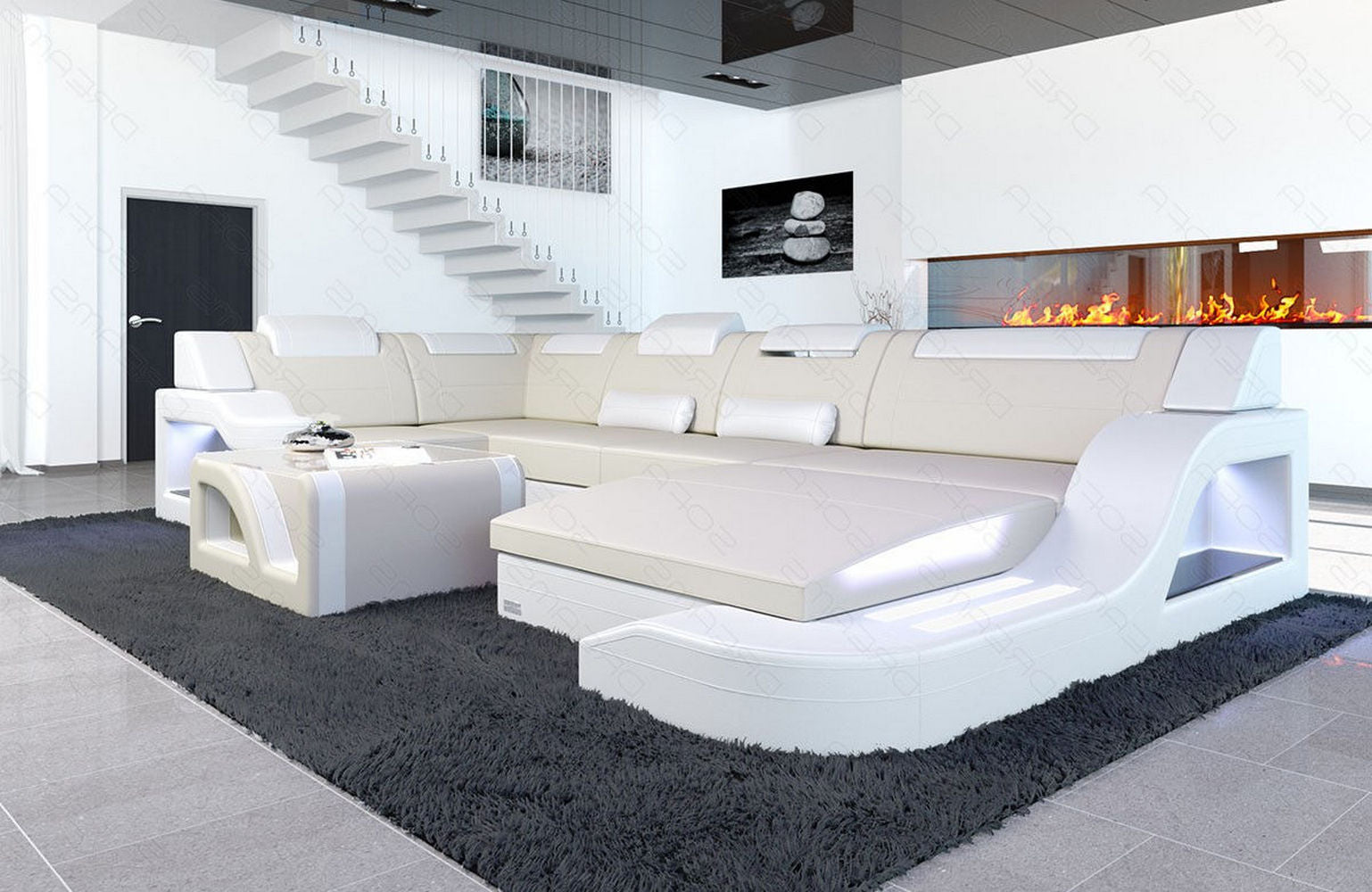 New Look Stoff-Wohnlandschaft Palermo LED