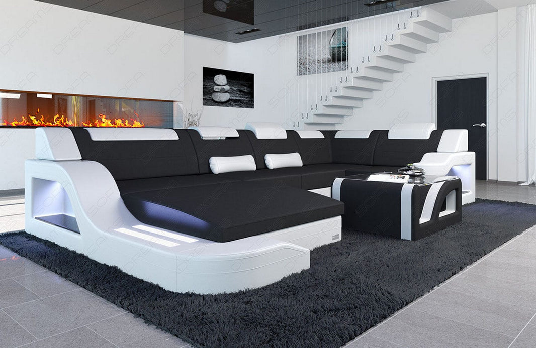 Stoff Wohnlandschaft Palermo U-Form