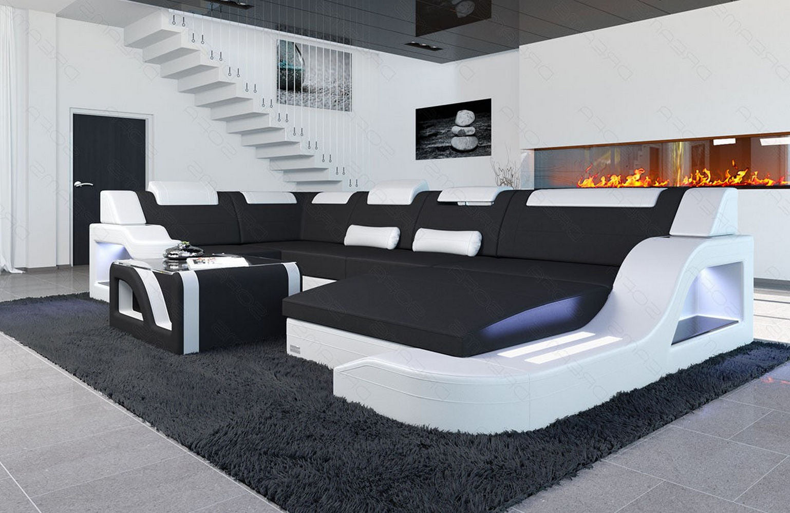 New Look Stoff-Wohnlandschaft Palermo LED