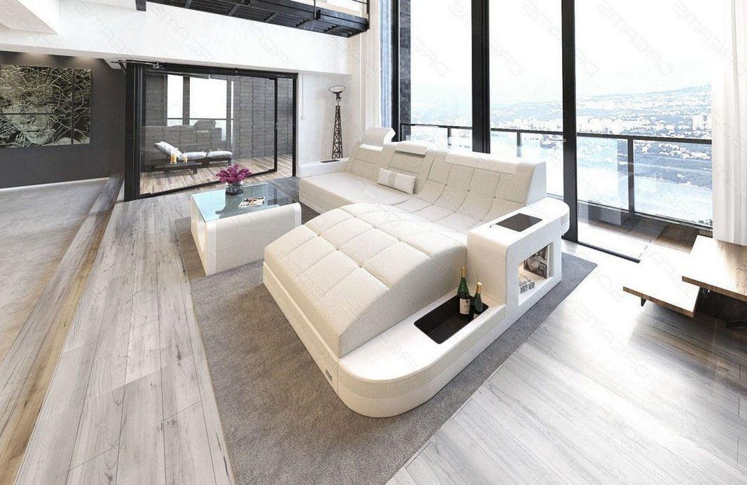 Couch Wave L Form in Stoff