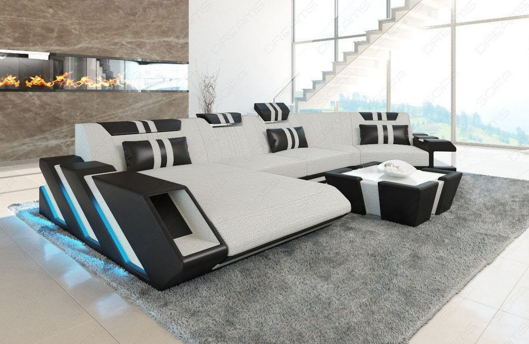 Sofa Apollonia C-Form in Stoff