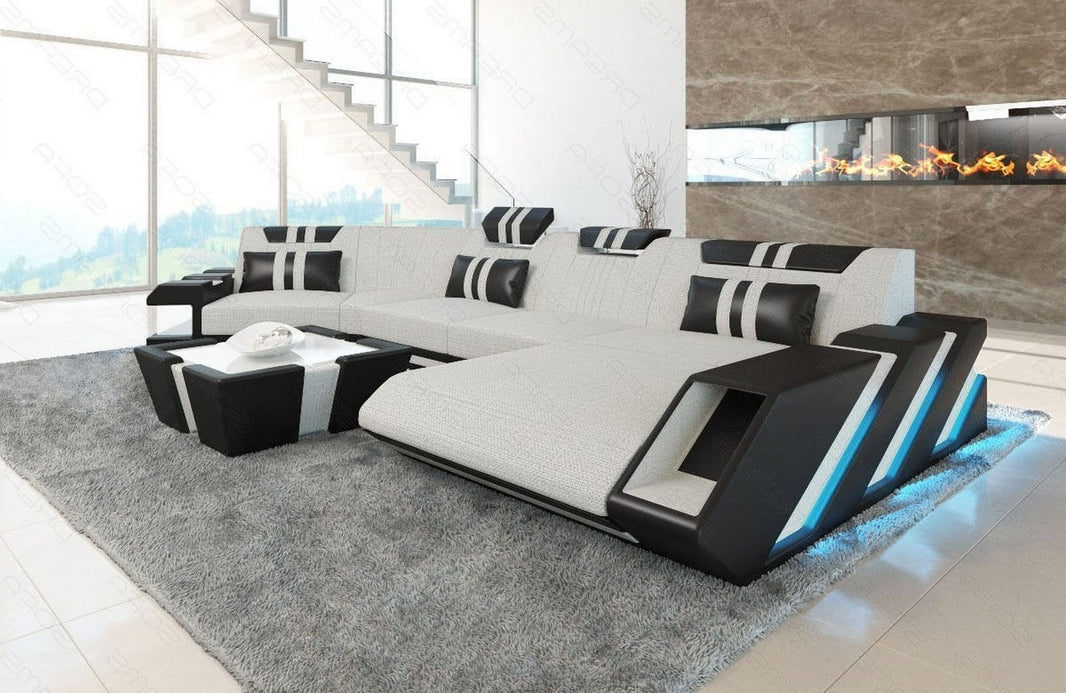 Sofa Apollonia C-Form in Stoff