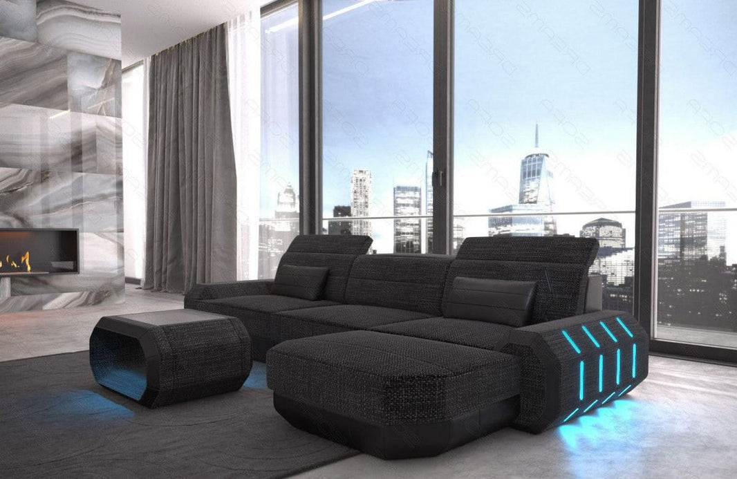 Couch Roma L Form in Stoff