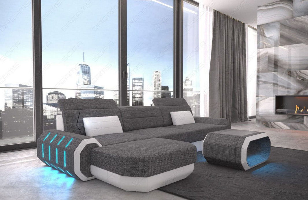 Couch Roma L Form in Stoff
