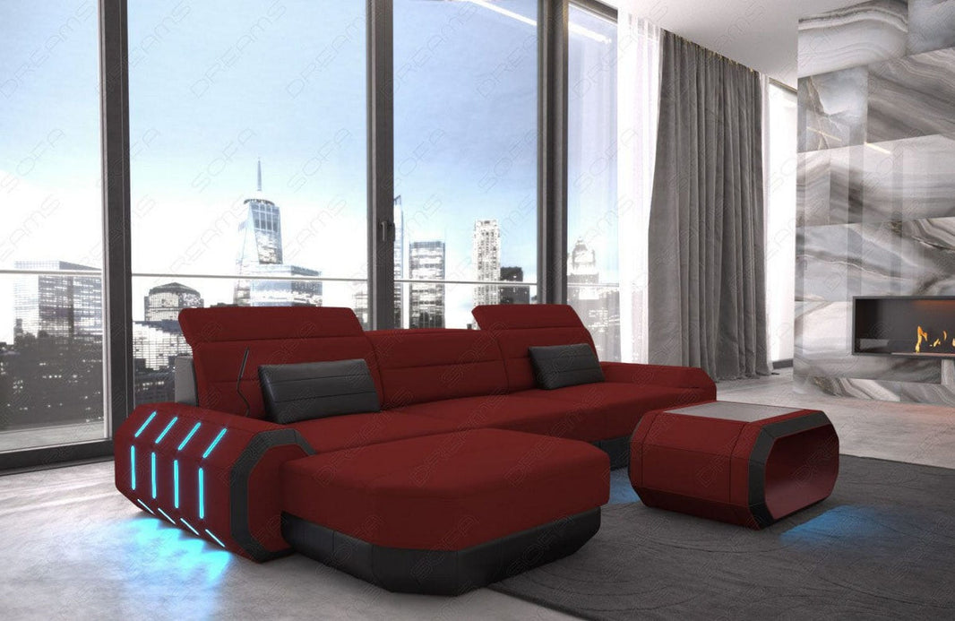 Couch Roma L-Form in Stoff