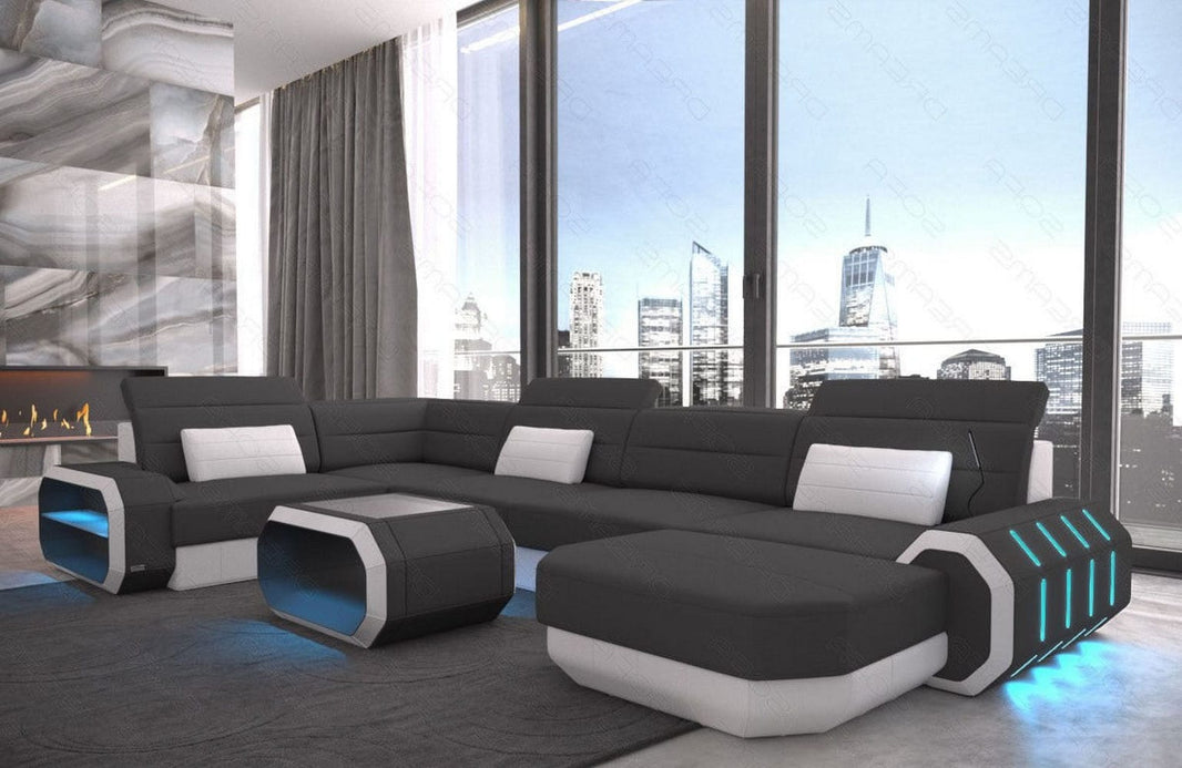 Wohnlandschaft Roma U-Form aus Stoff
