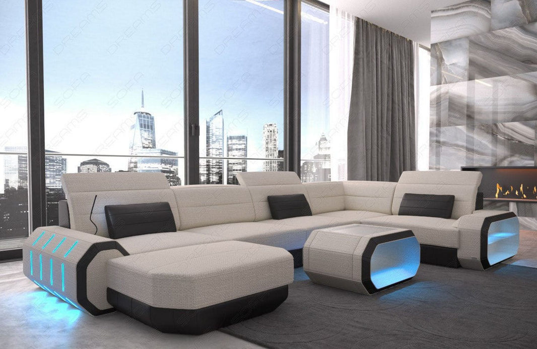 Wohnlandschaft Roma U-Form aus Stoff