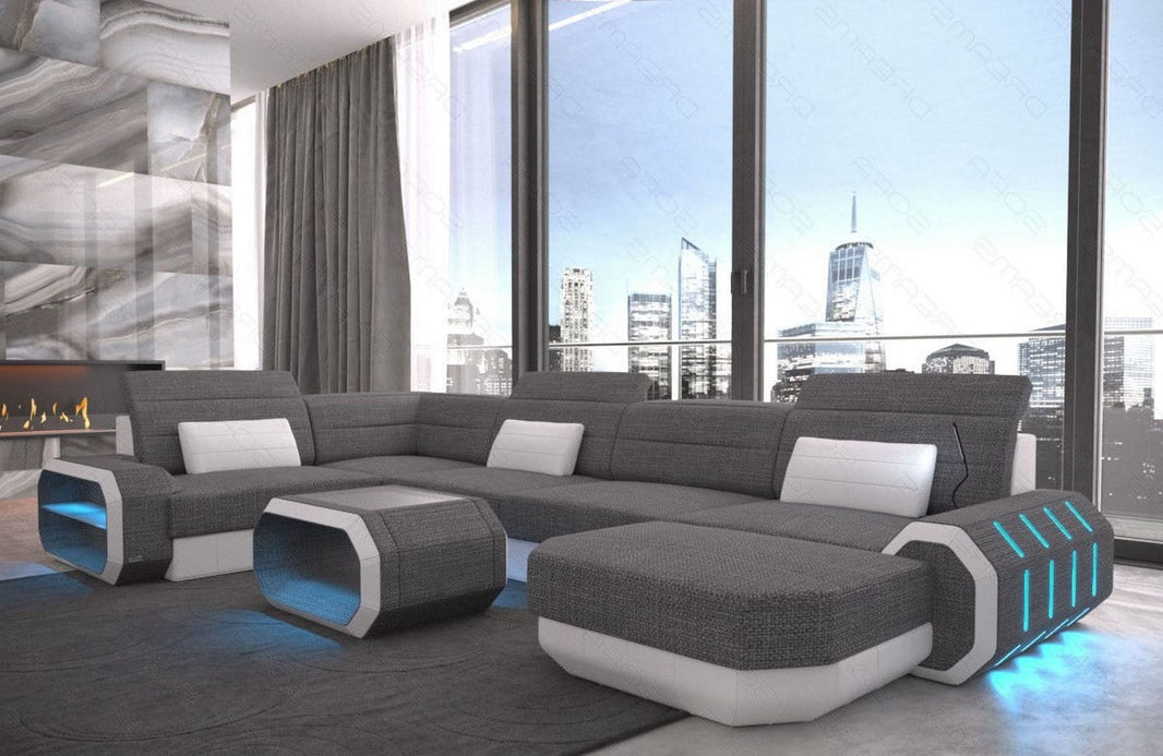 Wohnlandschaft Roma U-Form aus Stoff