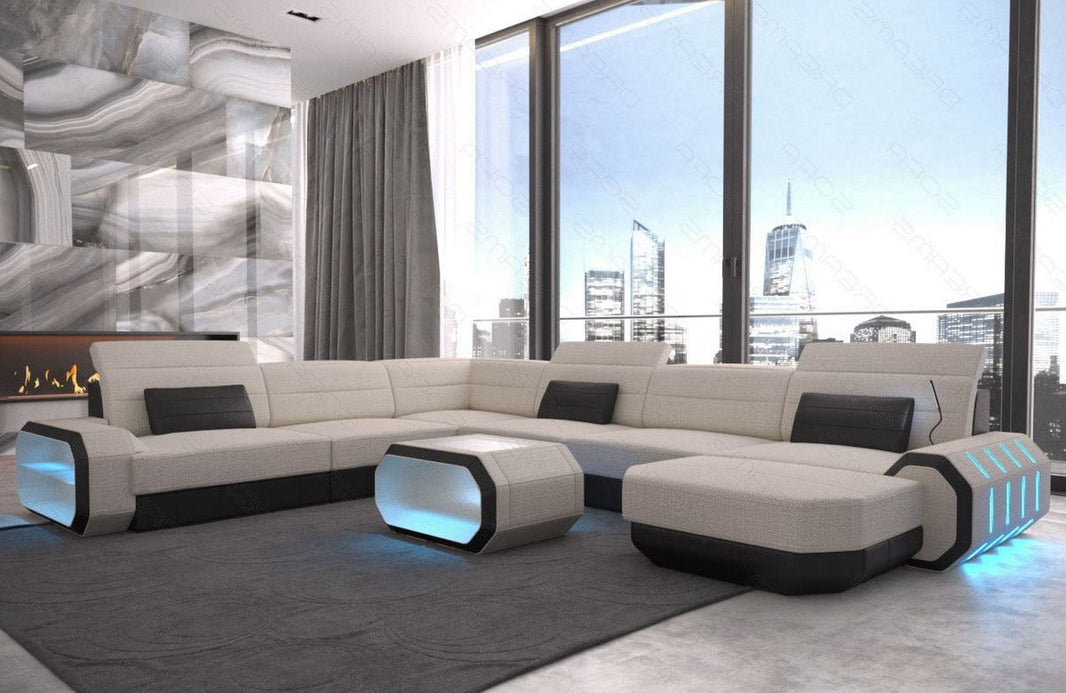 XXL Stoff Wohnlandschaft Roma U-Form