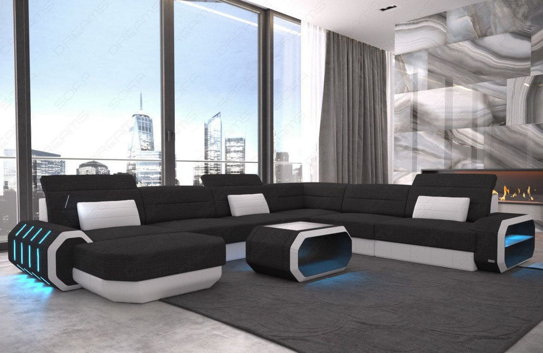 XXL Stoff Wohnlandschaft Roma U-Form