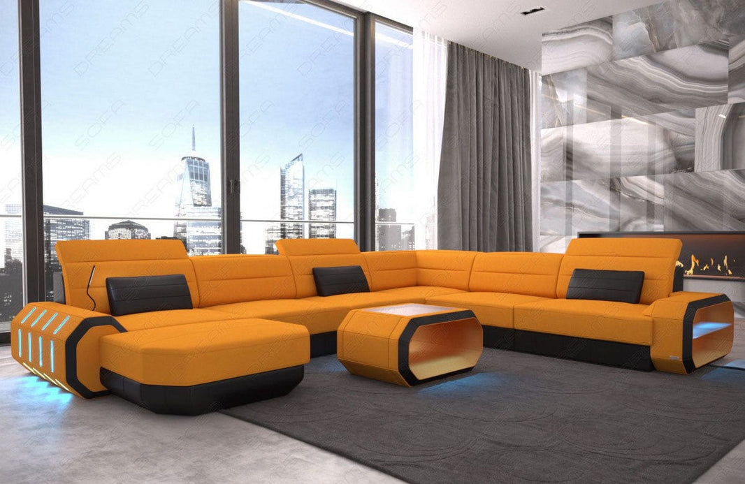 XXL Stoff Wohnlandschaft Roma U-Form