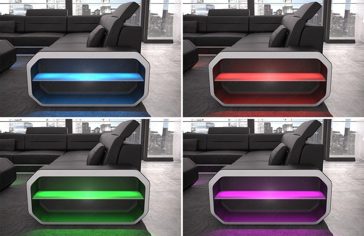Stoffsofa Verona L-Form – Modern & bequem Elfenbein-Schwarz