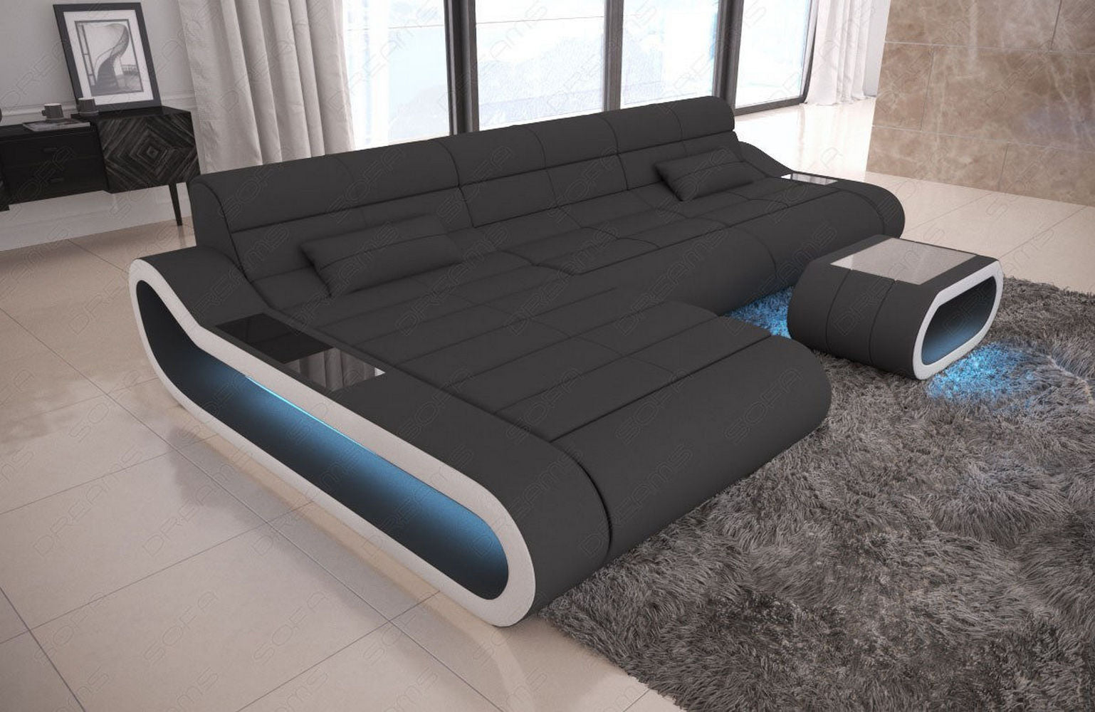 Stoffsofa Concept L-Form Lang