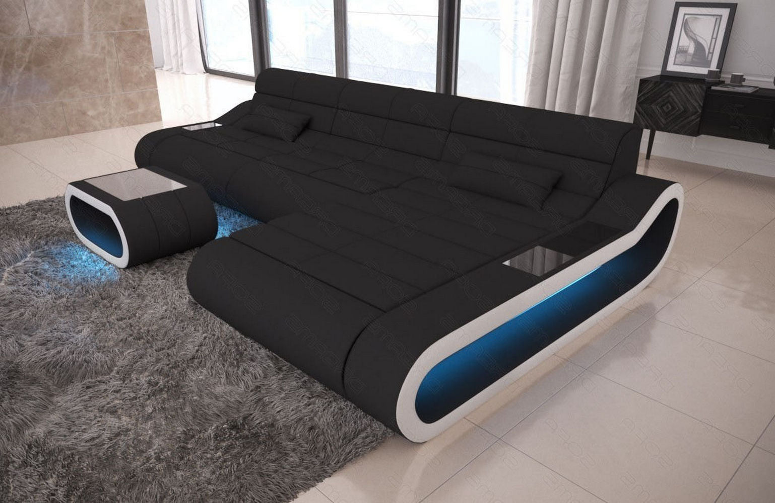 Stoffsofa Concept L-Form Lang