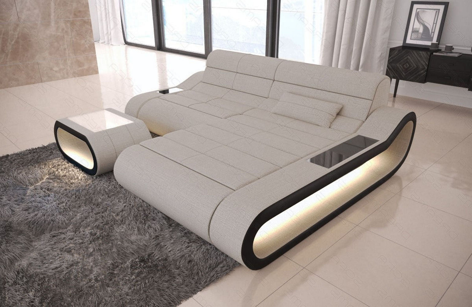 Stoffcouch Concept L-Form Kurz