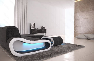 Stoff Ecksofa Concept L-Form Schwarzgrau-Weiß