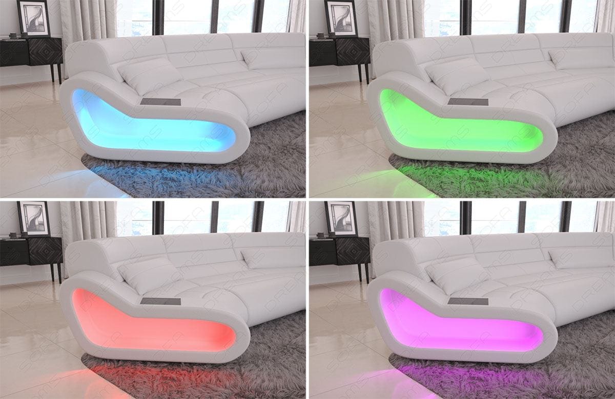 Stoff Ecksofa Concept L-Form Schwarzgrau-Weiß