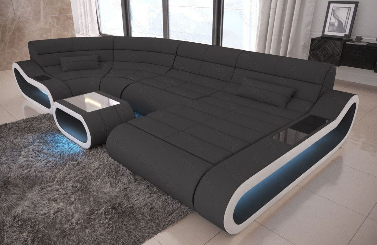 Wohnlandschaft Stoff Concept mit LED