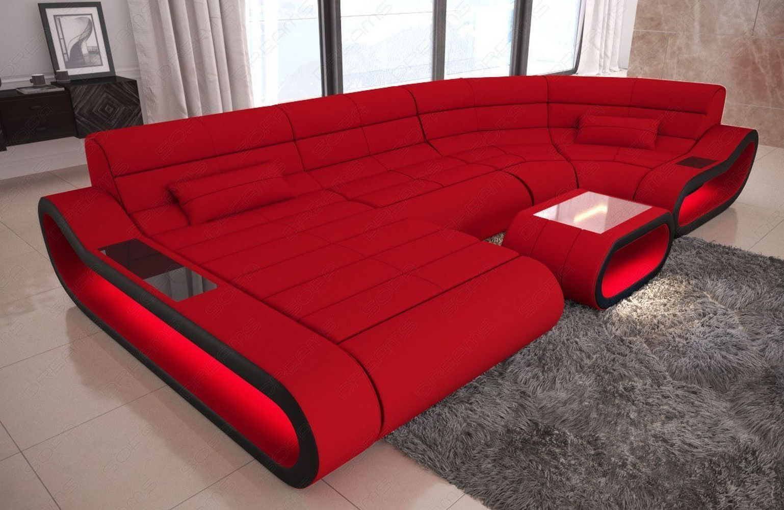 Wohnlandschaft Stoff Concept mit LED