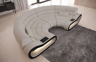 Stoff Bigsofa Concept U-Form Elfenbein-Schwarz