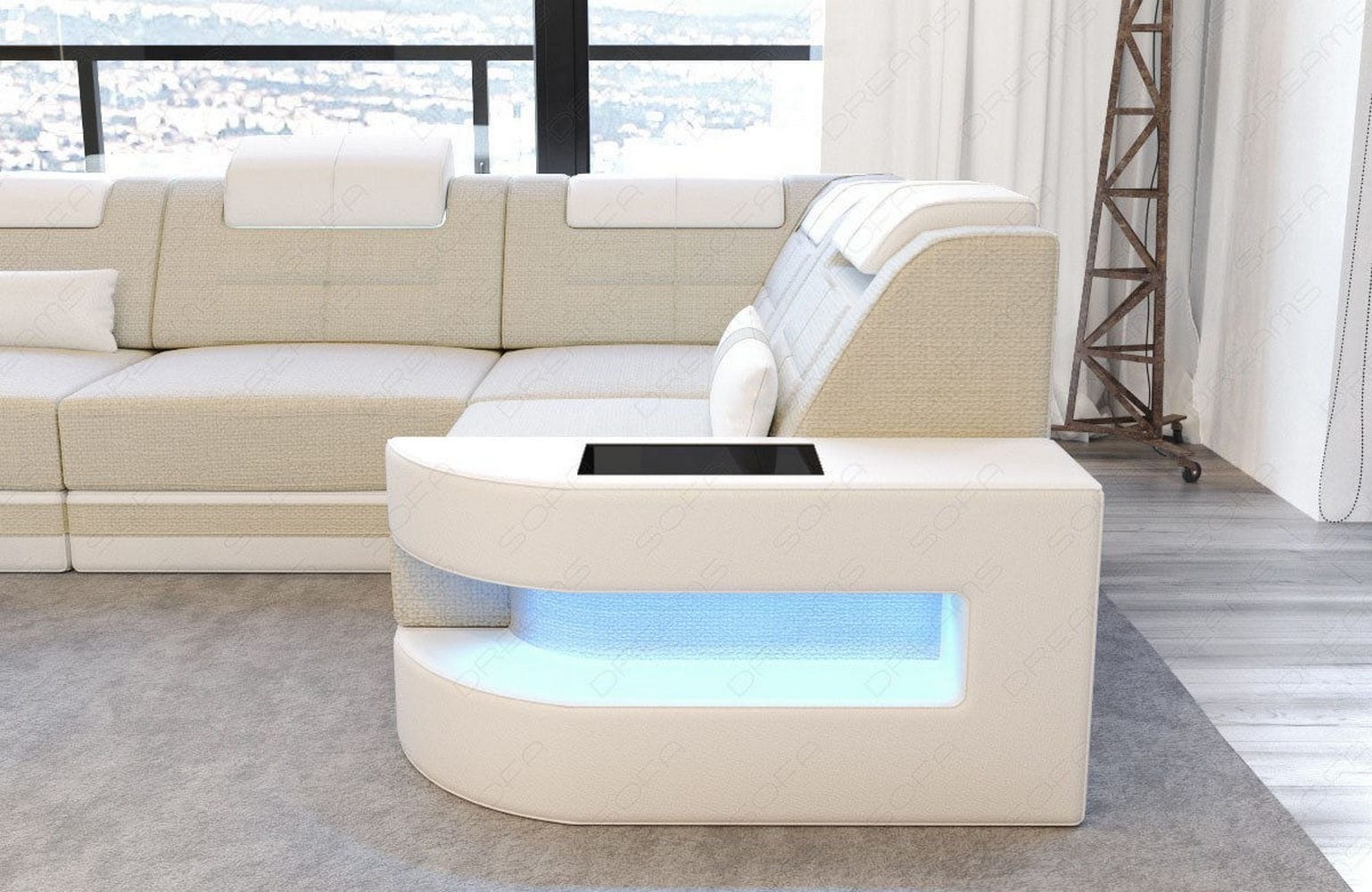 Polster Ecksofa Como L-Form - Modern & Bequem Elfenbein-Weiß