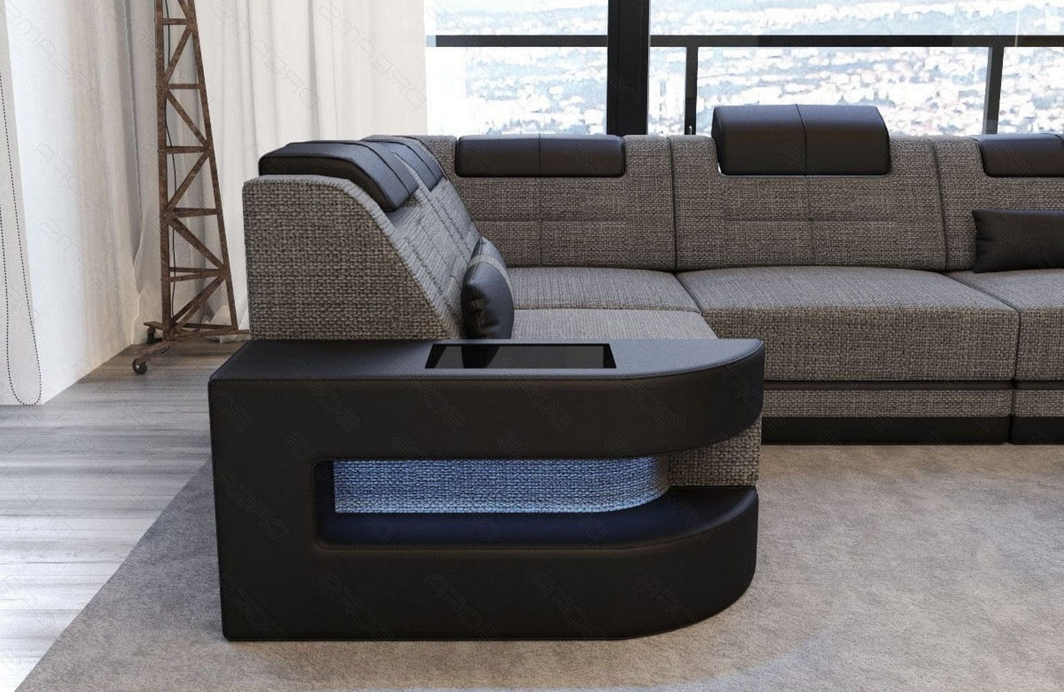 Polster Ecksofa Como L-Form - Modern & Bequem Grau-Schwarz