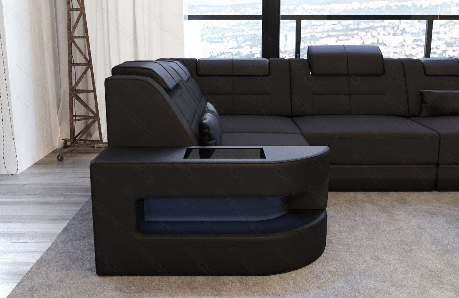 Polster Ecksofa Como L-Form - Modern & Bequem Schwarz-Schwarz