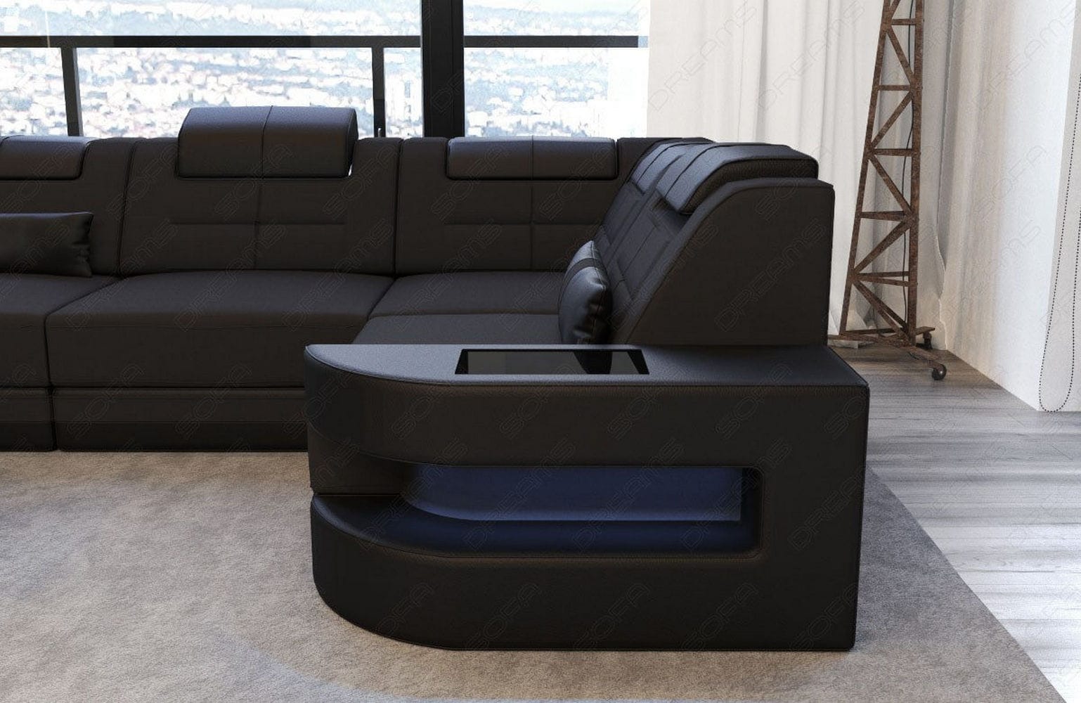 Polster Ecksofa Como L-Form - Modern & Bequem Schwarz-Schwarz