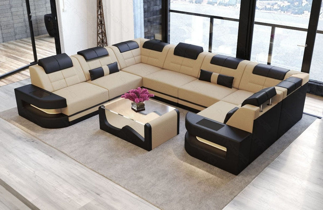Wohnlandschaft Como U Form aus Stoff