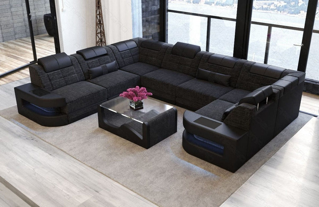 Wohnlandschaft Como U Form aus Stoff