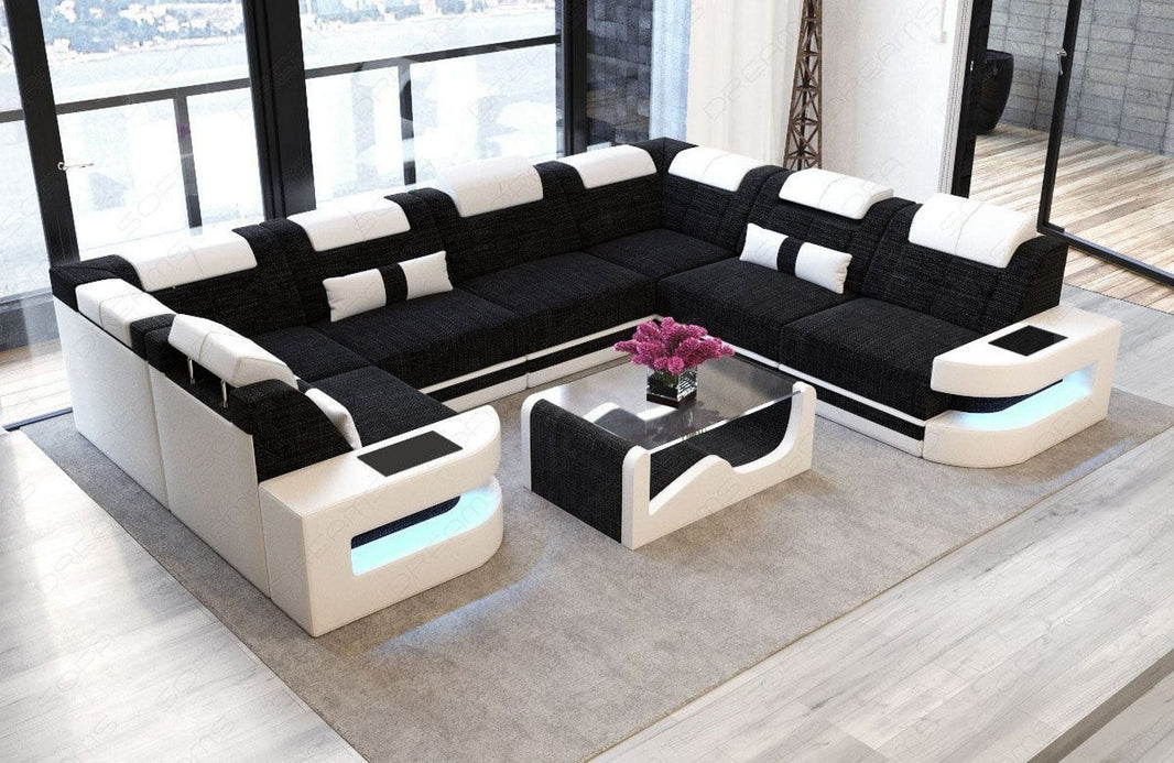 Wohnlandschaft Como U Form aus Stoff