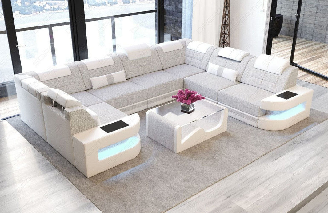 Wohnlandschaft Como U Form aus Stoff