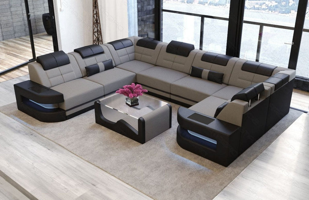 Wohnlandschaft Como U-Form aus Stoff