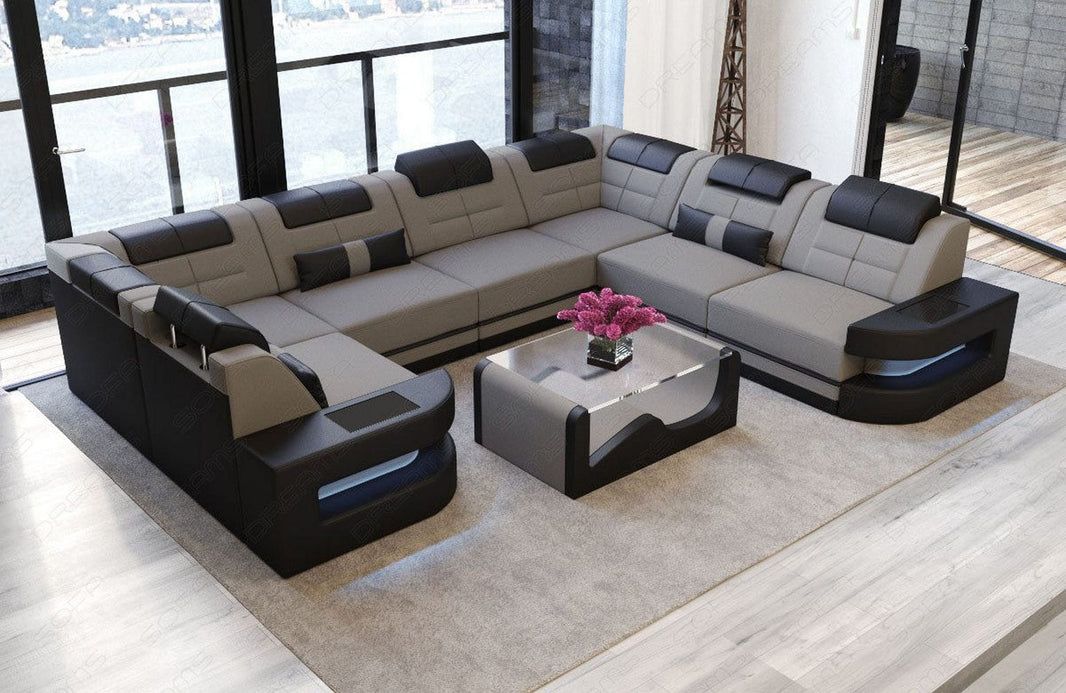 Wohnlandschaft Como U Form aus Stoff
