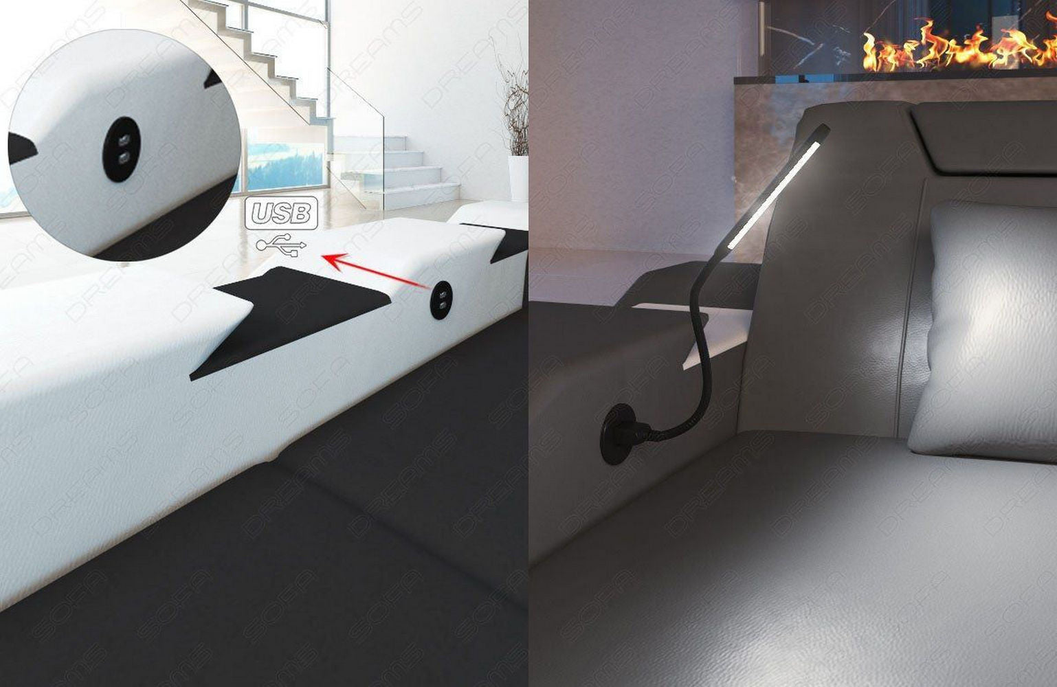 Wohnlandschaft Stoff-Mix Venedig U-Form