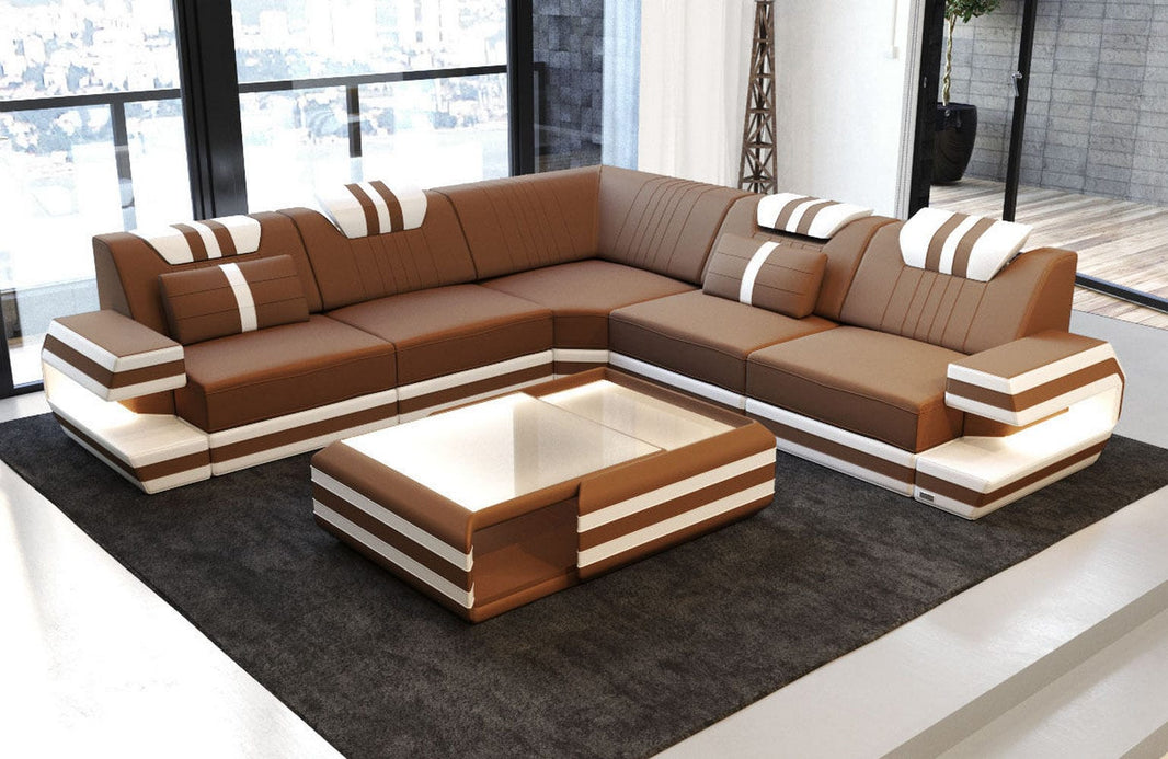 Couch Ragusa L-Form in Stoff