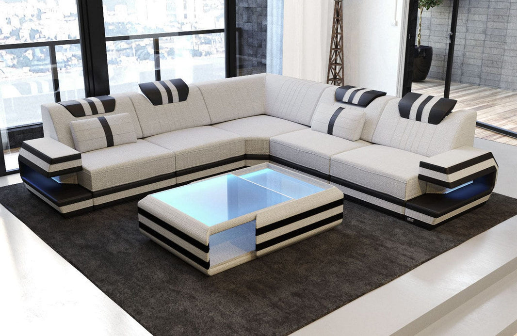 Couch Ragusa L Form in Stoff