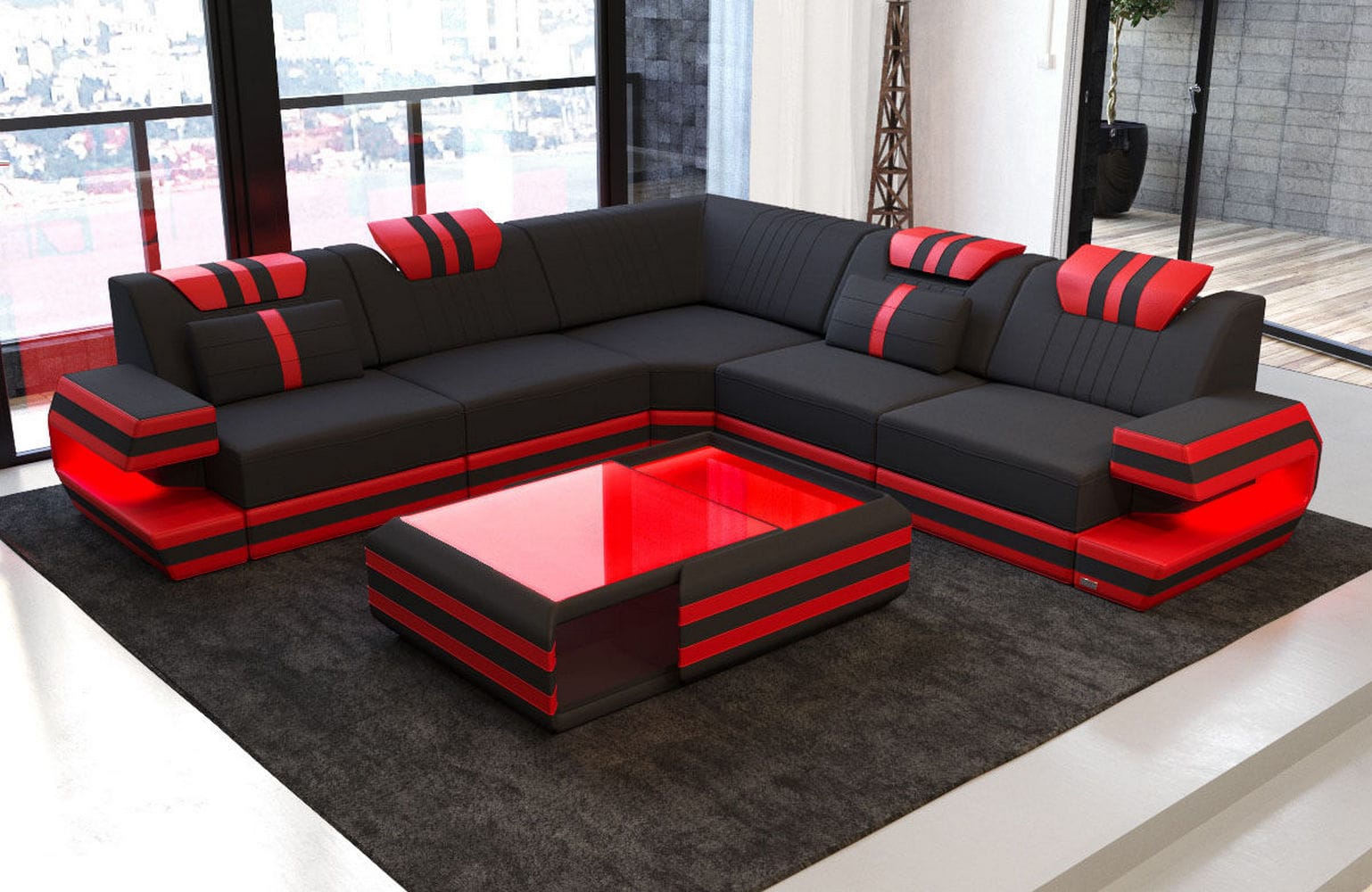 Couch Ragusa L Form Stoff